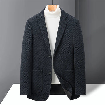 Riolio High-quality Thousand-bird Check Double-sided Woolen Coat for Men Korean Casual Suit Collar Short Casual Woolen Coat  Blazers